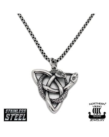 Northern Viking Jewelry Triquetra Snake Halskette NVJRS145_50