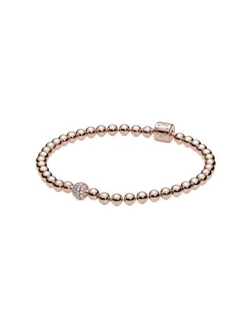 Pandora Rose Beads And Pave -rannekoru (19cm) 588342CZ