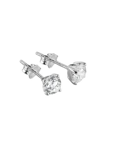 Hopeiset tappikorvakorut, zirkonia 5mm 10020 A-18-1