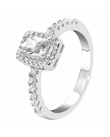 Hopeinen sormus / zirkoniat PSS2116R-1