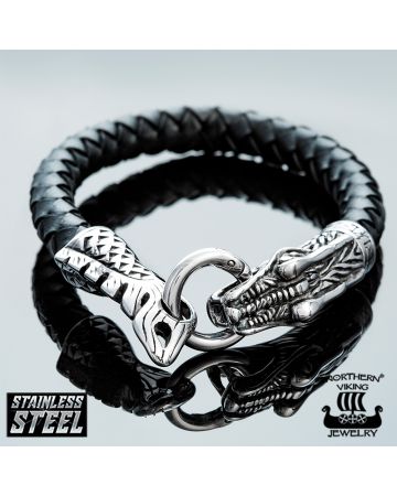 Northern Viking Jewelry Dragon Head -rannekoru NVJRA002