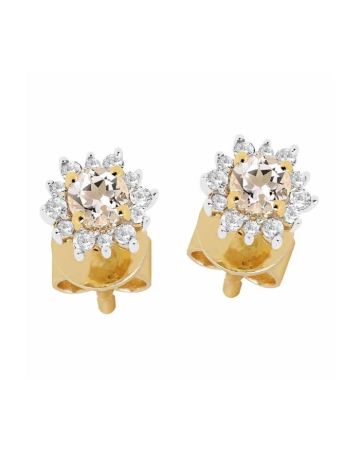 Brilliant Star Diamanten Ohrringe Morganite SAE04156 9K