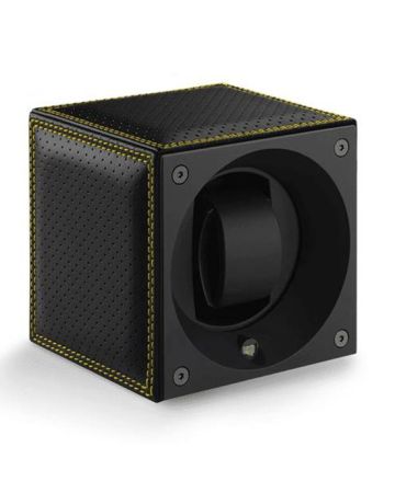 SwissKubik Masterbox Leather Racing Yellow kellonpyöritin SK01.CV.RC.JAUNE