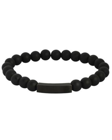 Musta teräsrannekoru SS581 BLK AGATE