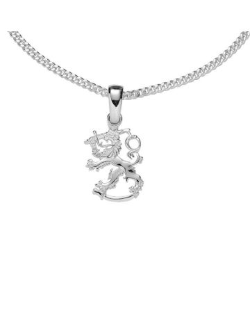 Hopeinen Suomileijona -kaulakoru 45 cm TN-240339