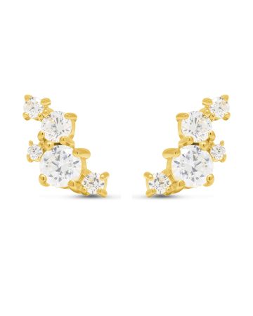 Vergoldete Silberohrringe mit Zirkonen WE-71527ZG