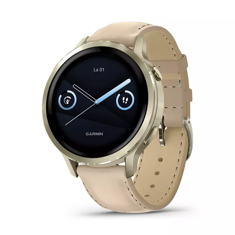 Garmin Venu 4 41mm Lunar Gold with Bone Silicone Band and Light Sand 010-03013-03