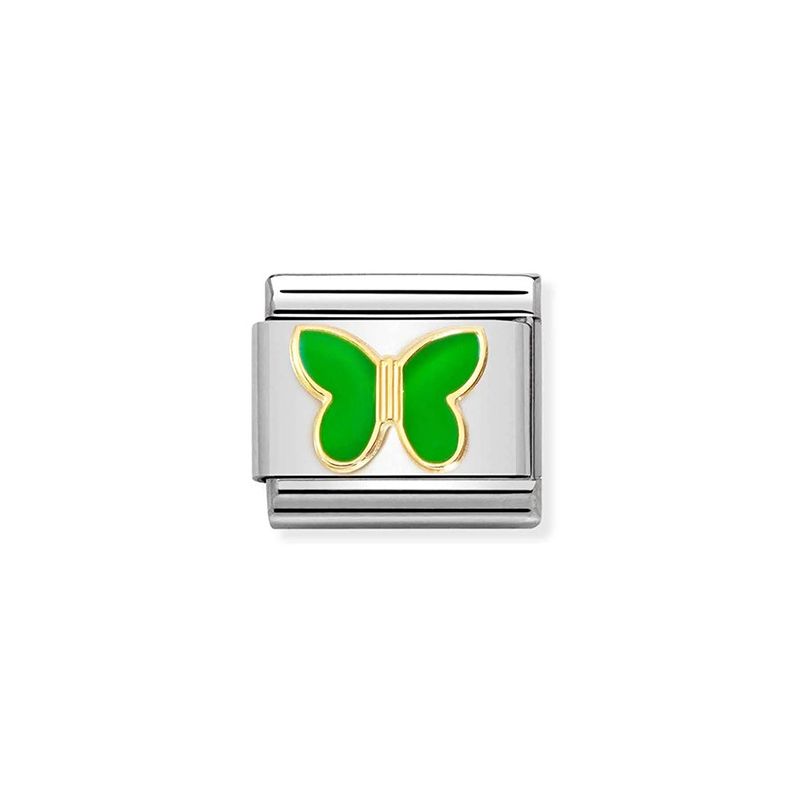 Nomination Classic Green Butterfly 030285/61-1