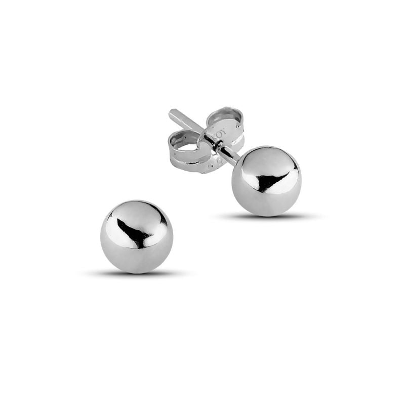 Valkokultaiset pallokorvakorut 3 mm 100211W-1