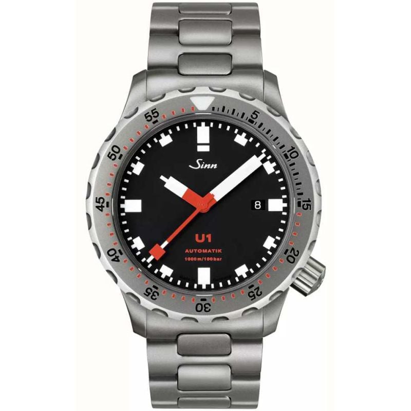 Sinn U1 Diving -rannekello / teräsranneke 1010.010-1
