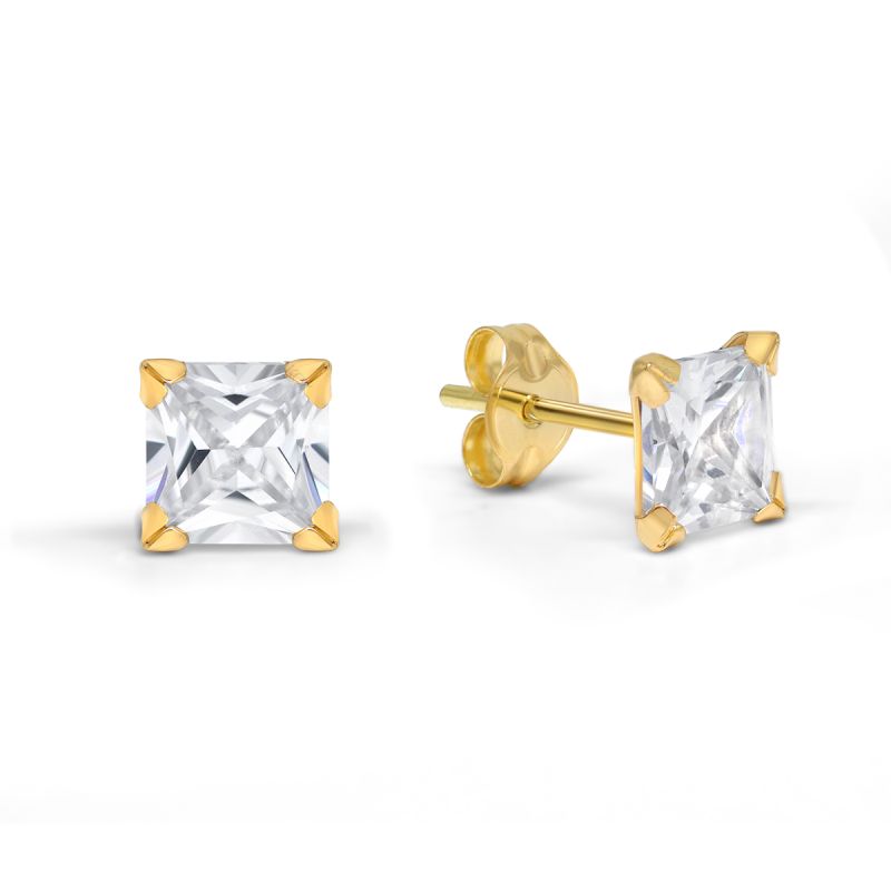 Kultaiset korvakorut, 5 mm zirkonia 134761Z-1