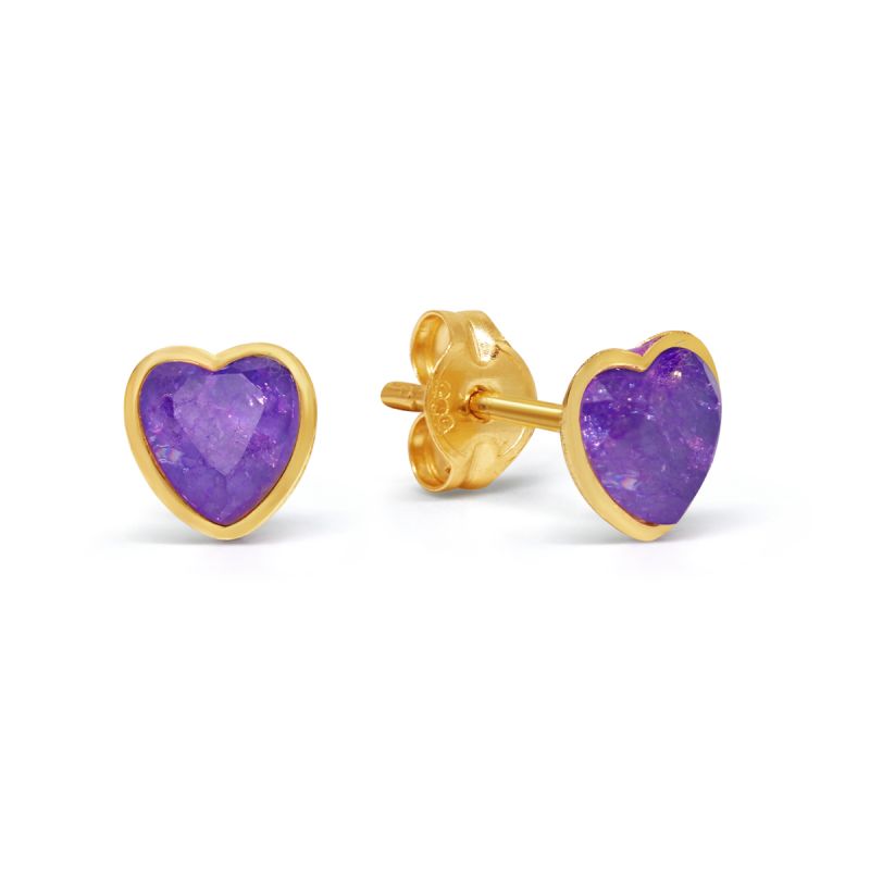 Gold Ohrringe Herz 140651lila-1