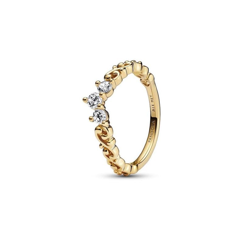 Pandora Ring Stackable Regal Swirl Tiara 14k gold-plated sormus 162232C01-1