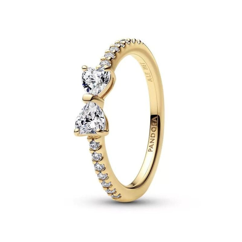 Pandora Sparkling Clear Bow Ring 163510C02