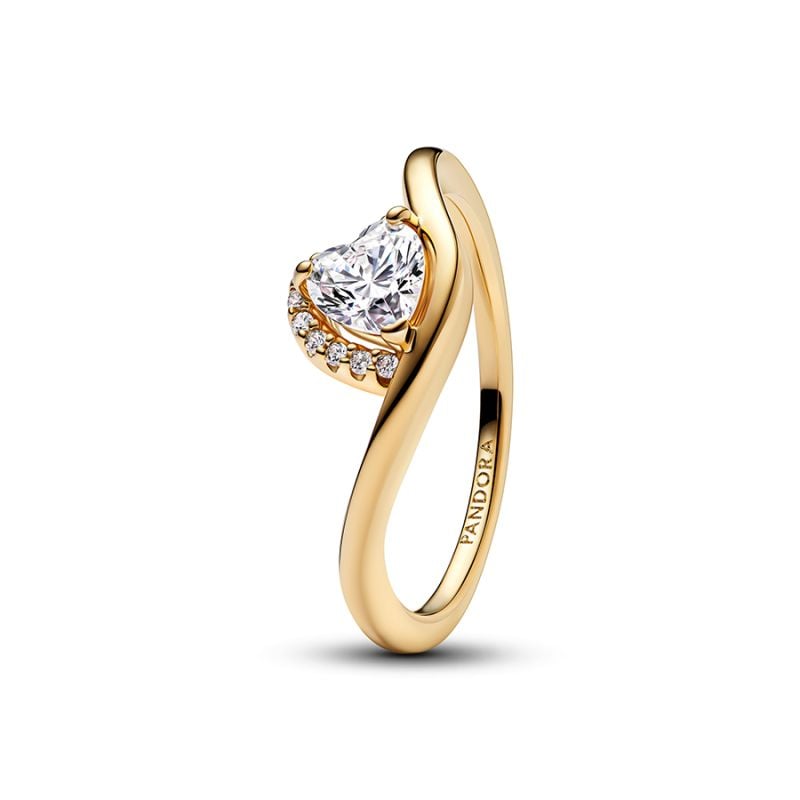 Pandora Wavy Heart sormus 163660C01-1
