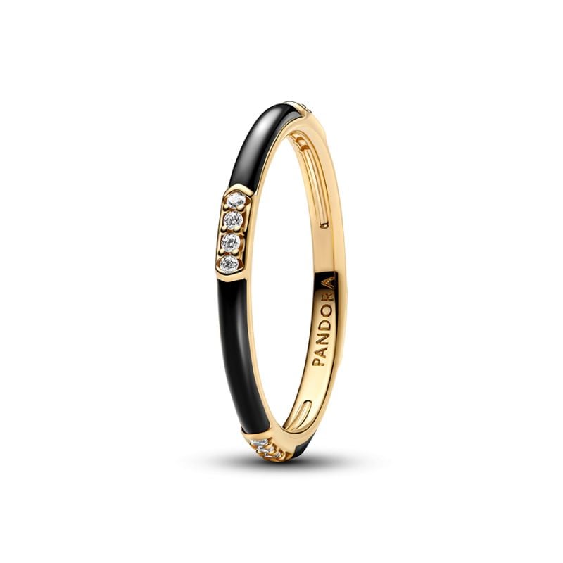 Pandora Black Enamel & Stones sormus 163686C01-1
