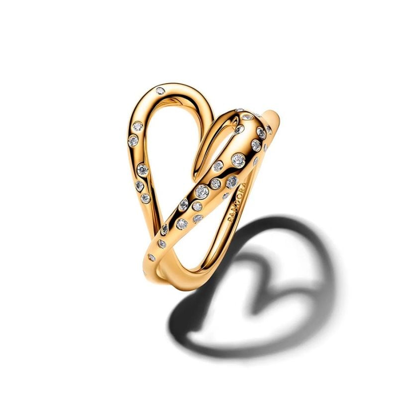 Pandora Organically Shaped Stone-Set Heart sormus 164675C01