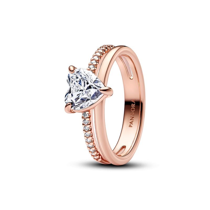 Pandora Double Band Heart sormus 183100C01-1