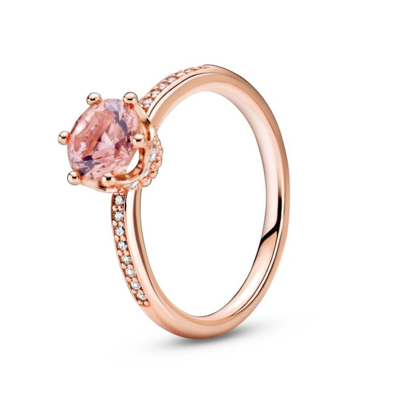 Pandora Rose Pink Sparkling Crown Solitaire sormus 188289C01-4