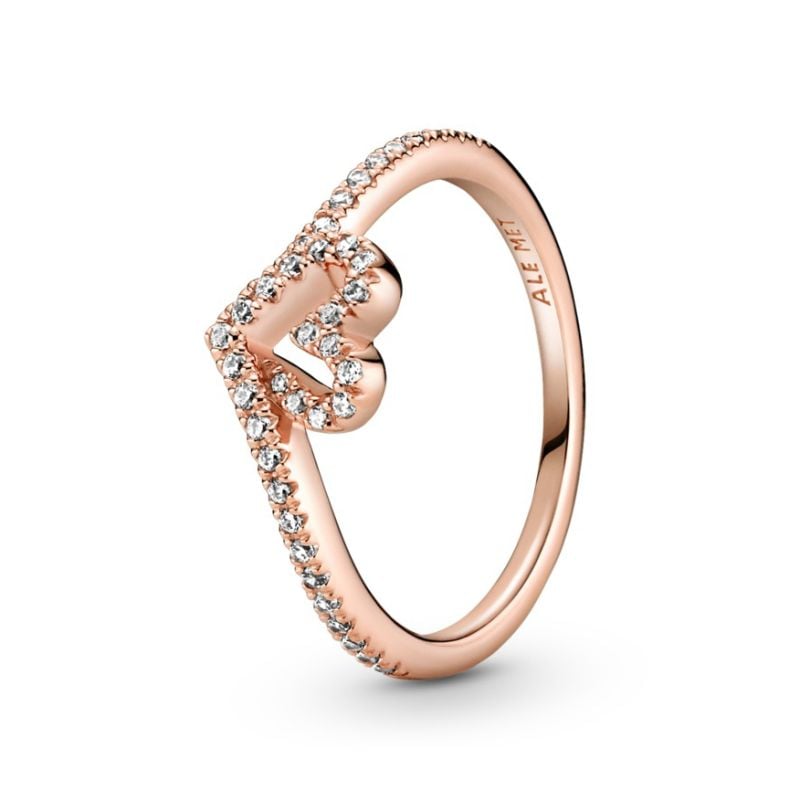 Pandora Rose Sparkling Wishbone Heart sormus 189302C01-9