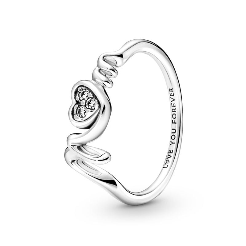 Pandora MOM Pave Heart sormus 191149C01-5