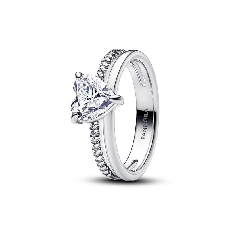 Pandora Double Band Heart sormus 193100C01-1