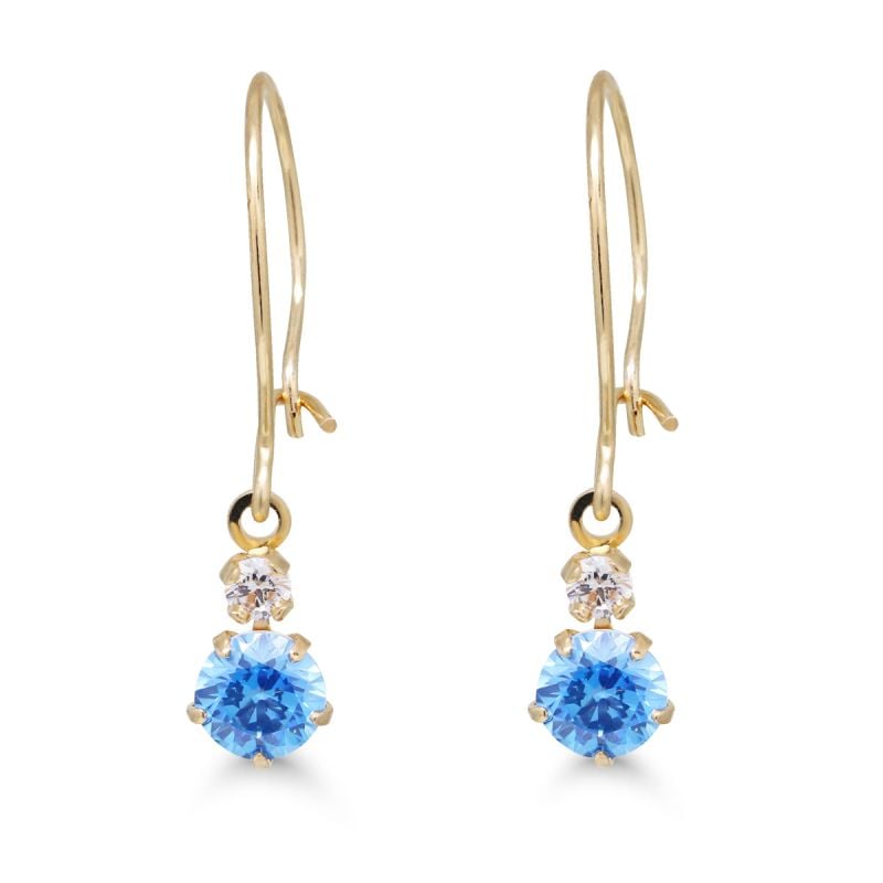 Gold Ohrringe, Blau  23-1003aqua-1