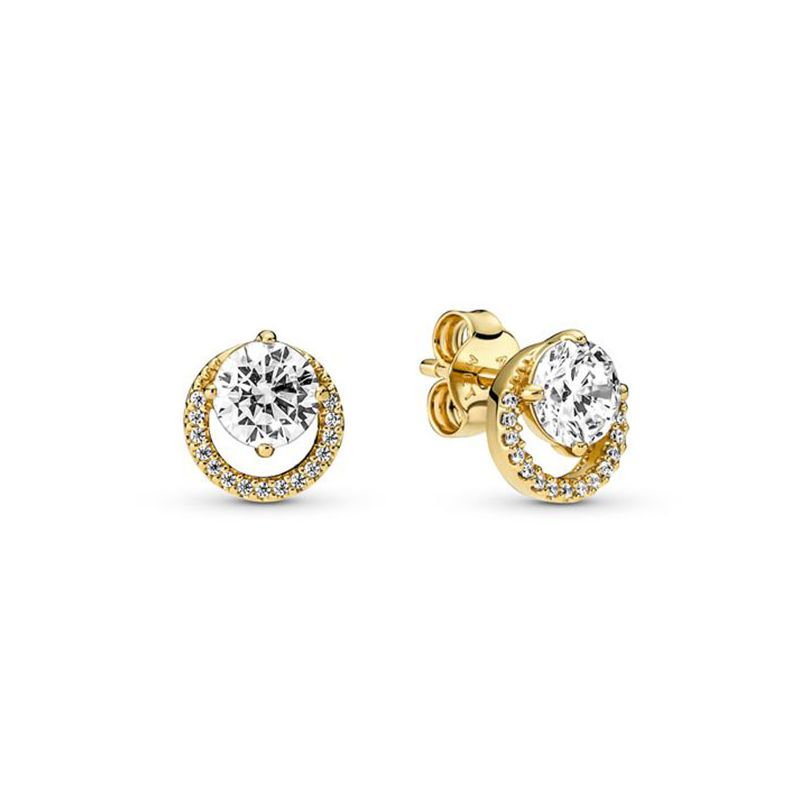 Pandora Sparkling Round Halo Stud Ohrringe 261248C01-1