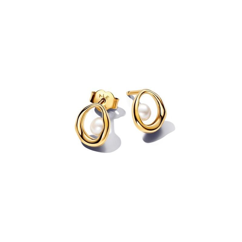 Pandora Organically Shaped Oval & Treated Freshwater Cultured Pearl Stud korvakorut 263295C01-1