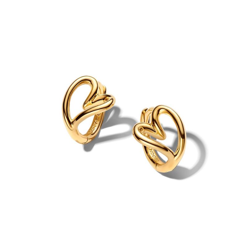 Pandora Organically Shaped Heart Small Hoop Ohrringe 264359C00
