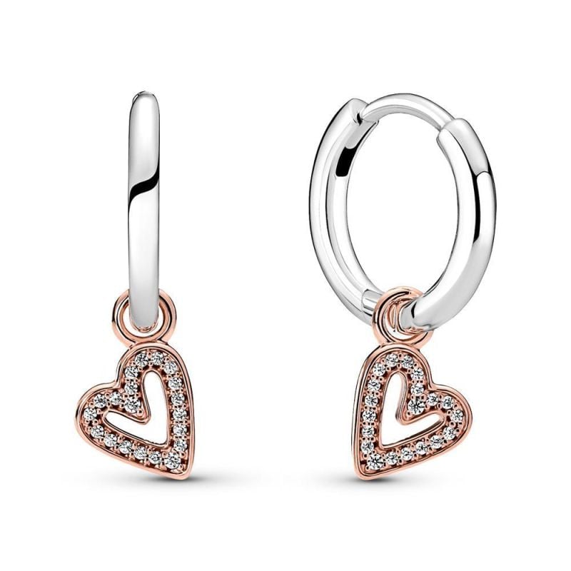 Pandora Sparkling Freehand Heart Hoop korvakorut 280090C01-1