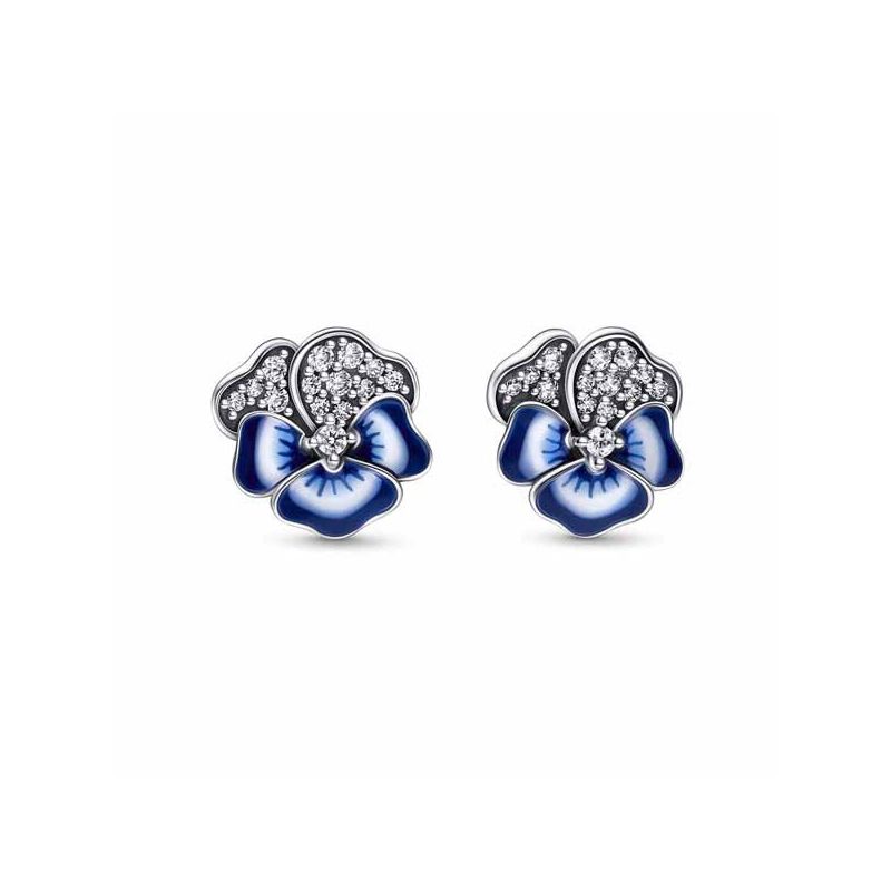 Pandora Moments Blue Pansy Flower korvakorut 290781C01-1