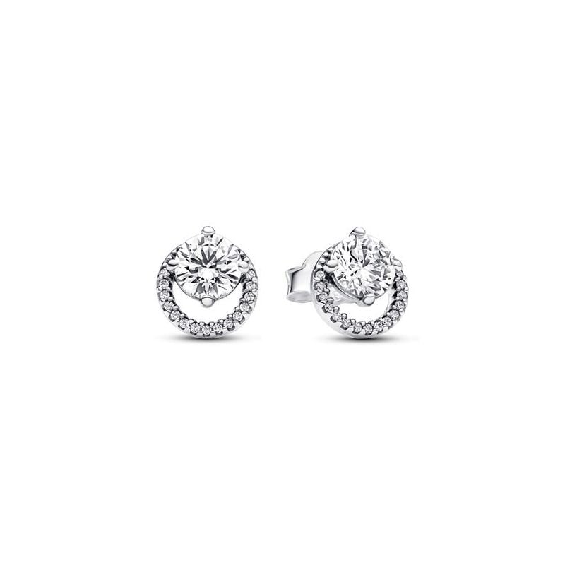 Pandora Sparkling Round Halo korvakorut 291248C01-1