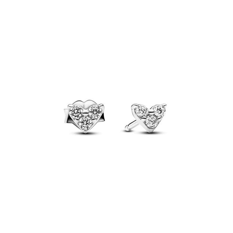 Pandora Triple Stone Heart Stud Ohrringe 293003C01-1
