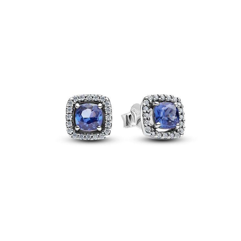 Pandora Sparkling Square Blue Halo Ohrringe 293551C01-1