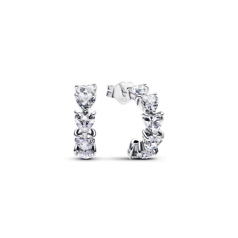 Pandora Sparkling Hearts Open Hoop Ohrringe 293657C01-1