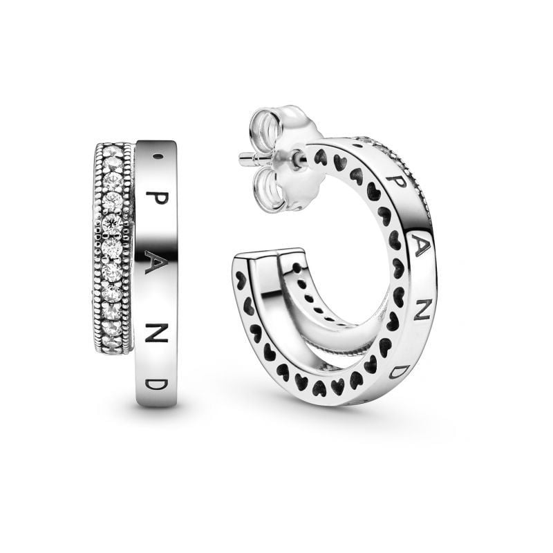 Pandora Pavé Double Hoop Ohrringe 299056C01-1