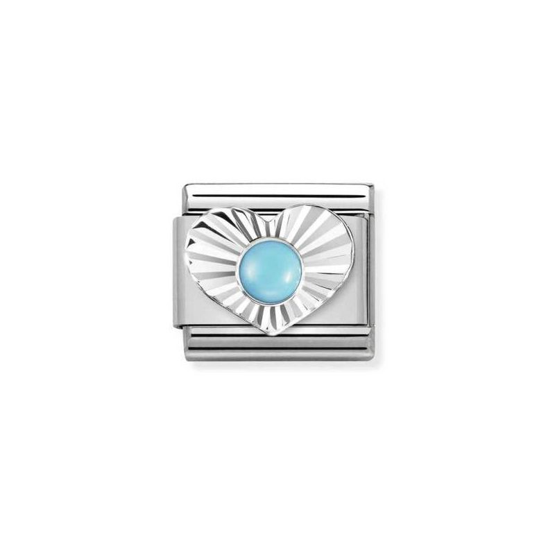 Nomination Classic Silvershine Sydän Turkoosi 330508/06-1