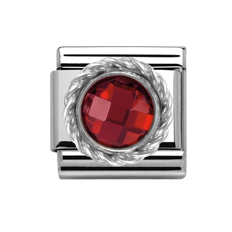 Nomination Classic Silvershine / punainen kivi 330601/005-1