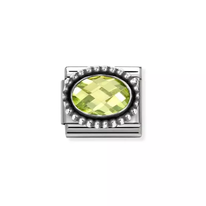 Nomination Classic Faceted Oval Green 330607/004 