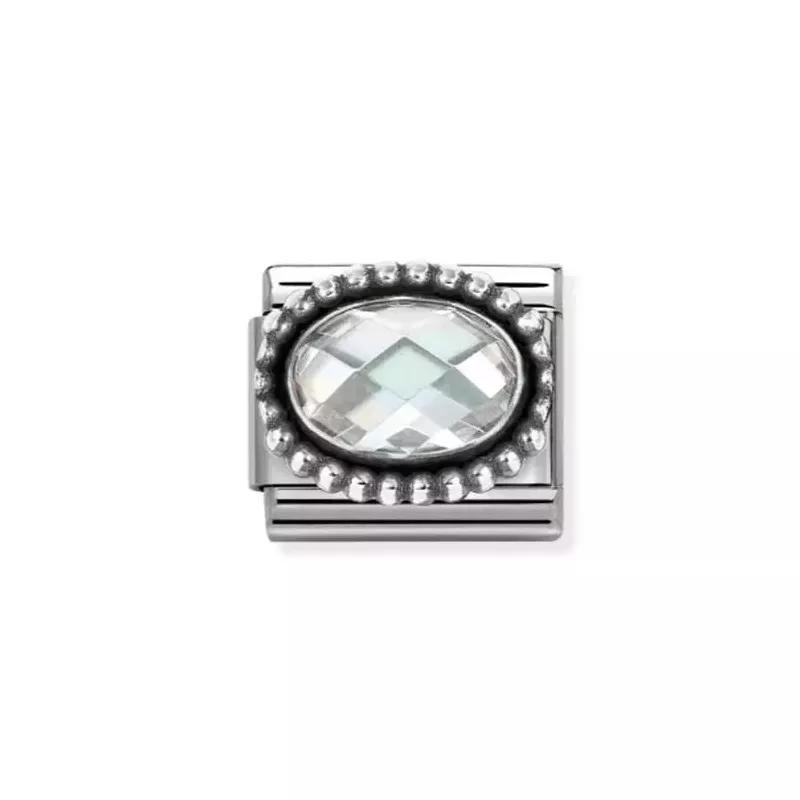 Nomination Classic Faceted Oval White 330607/010
