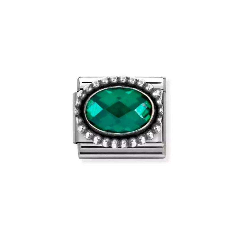 Nomination Classic Faceted Oval Emerald Green 330607/027