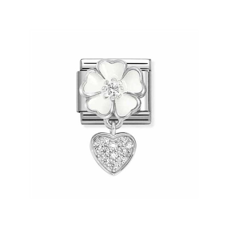 Nomination Classic White Flower Heart 331814/04-1
