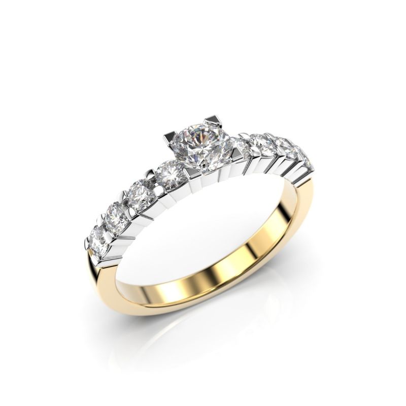 Festive Sophia Solitaire timanttisormus, kelta- ja valkokulta 351-067-KV