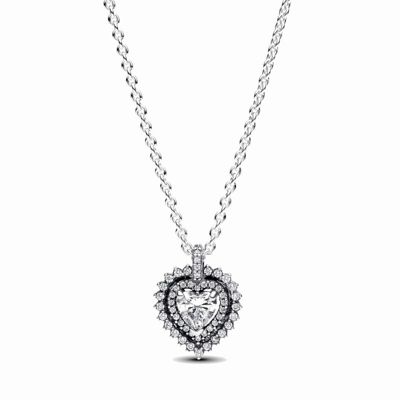 Pandora Timeless Sparkling Heart Halo kaulakoru 393099C01-45-1