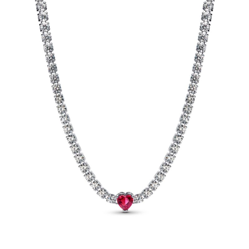 Pandora Halo Heart Choker Halskette 393549C01-40