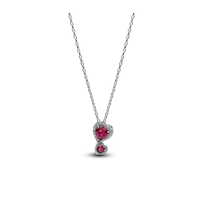 Pandora Red Halo Hearts Pendant kaulakoru 393658C01-60-1
