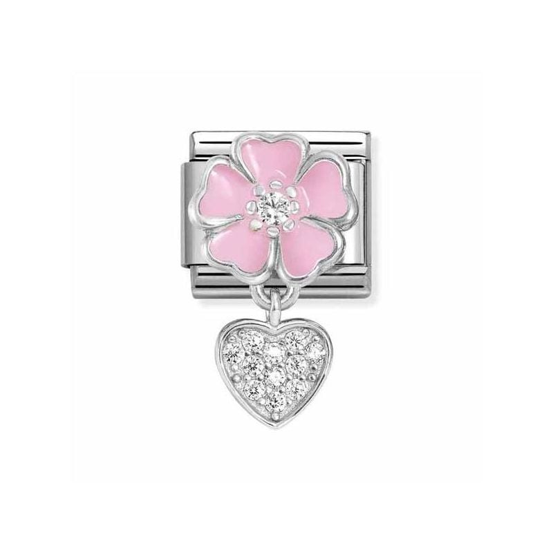 Nomination Classic Pink Flower Heart 331814/01-1
