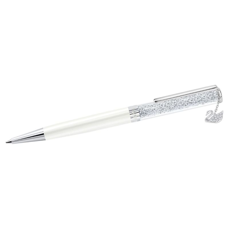 SWA CRYSTALLINE SWAN CHARM PEN WHITE-1