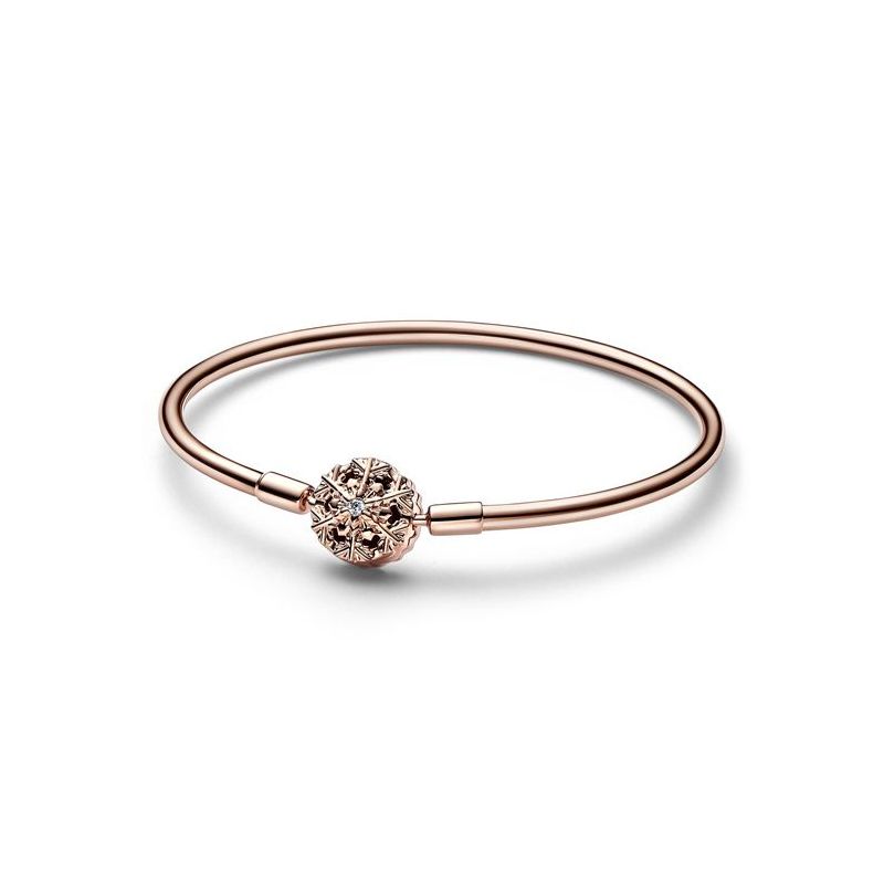 Pandora Moments Rose Sparkling Snowflake Clasp Bangle rannekoru 21cm 582338C01-1